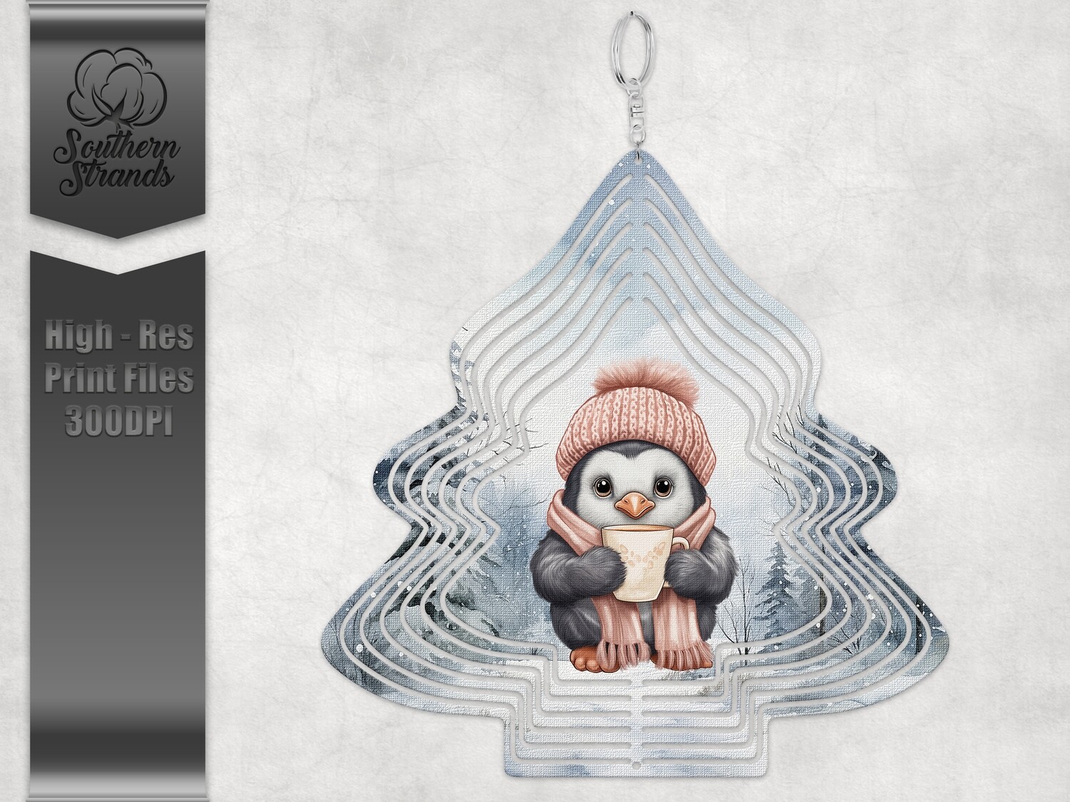 Snowy Wind Spinner Penguin Tree | DIGITAL DESIGN
