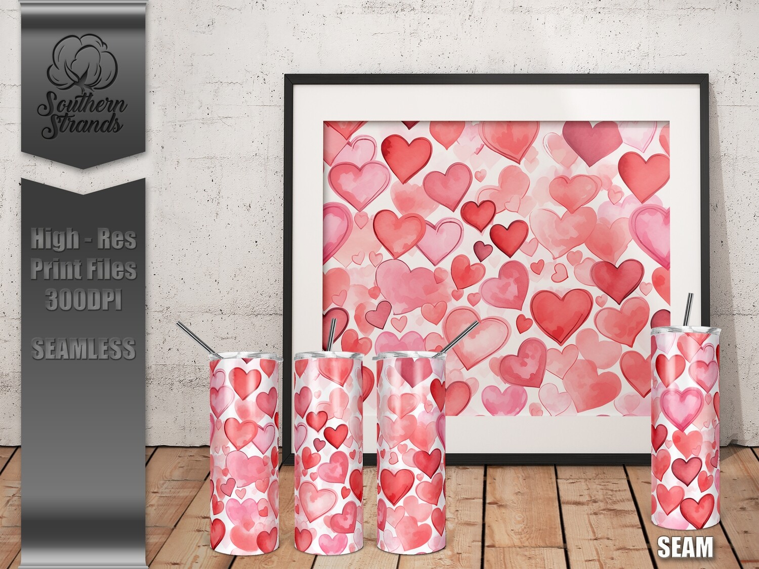 Seamless Hearts Tumbler 1 20oz | SEAMLESS |  DIGITAL DESIGN