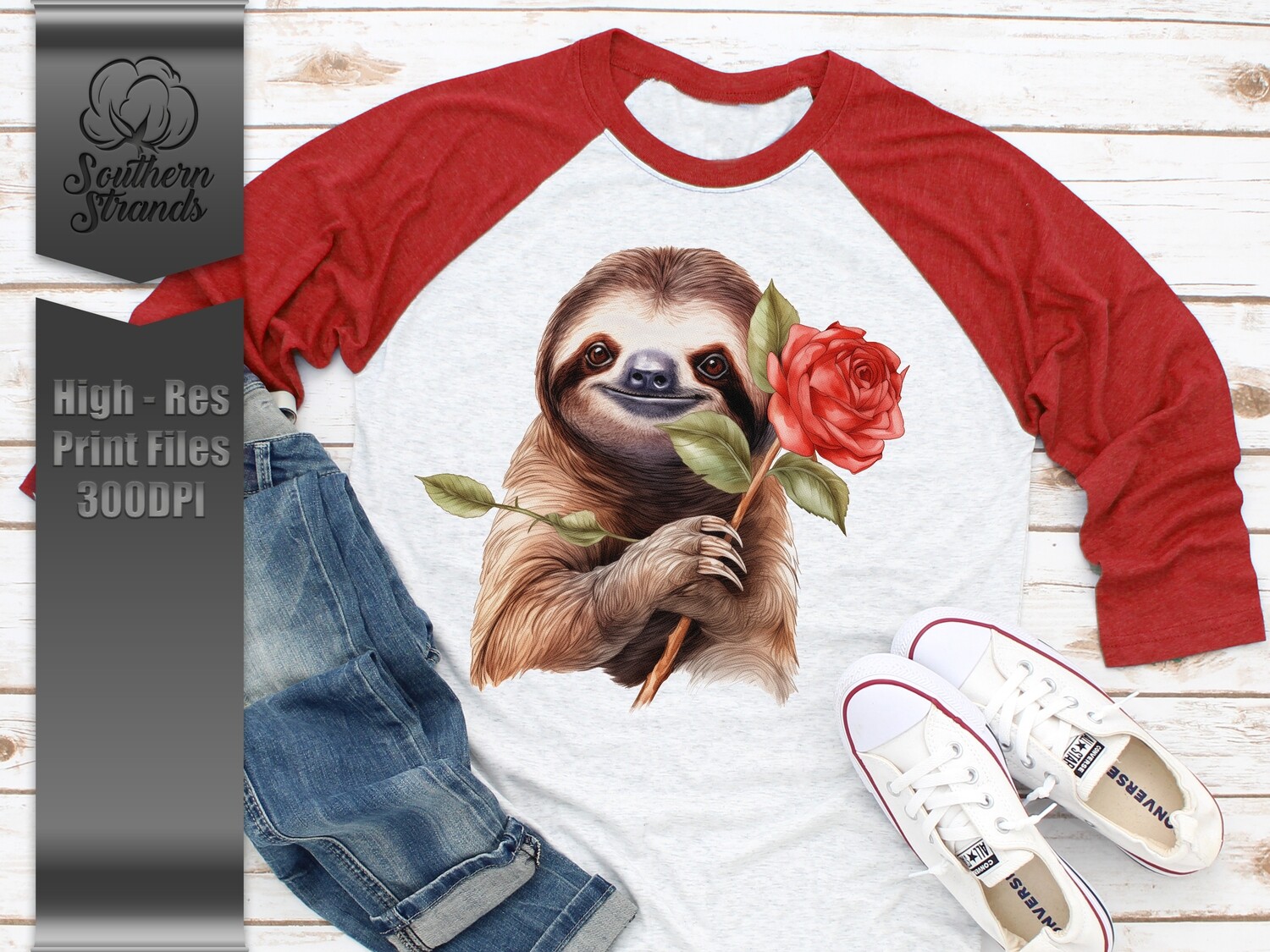 Sloth Holding a Rose 2 | DIGITAL DESIGN