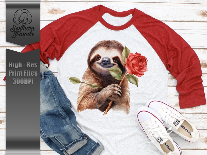 Sloth Holding a Rose 2 | DIGITAL DESIGN