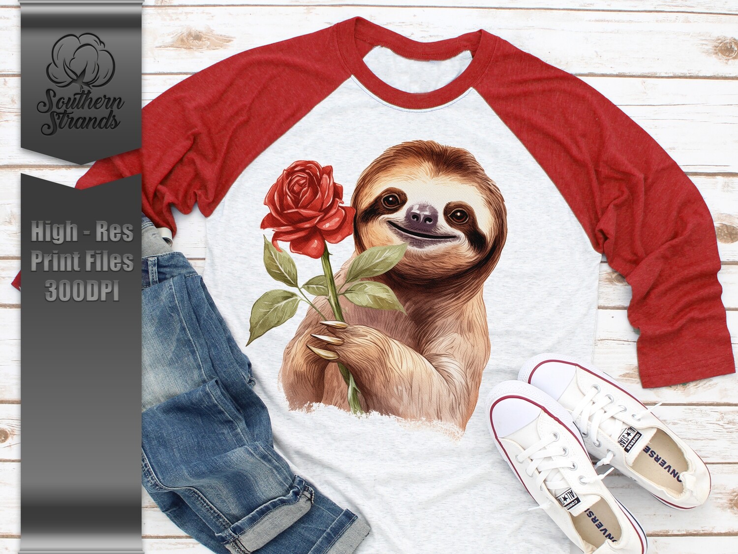 Sloth Holding a Rose | DIGITAL DESIGN