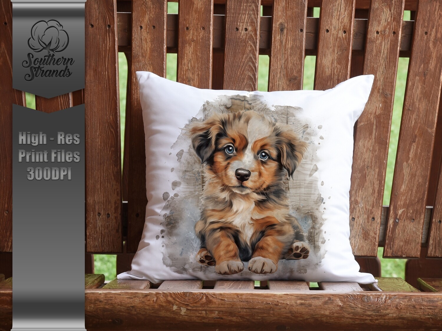 Watercolor Puppy - Australian Shepherd | DIGITAL DESIGN