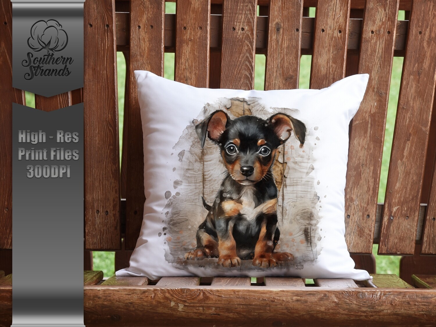 Watercolor Puppy - Black Chihuahua | DIGITAL DESIGN
