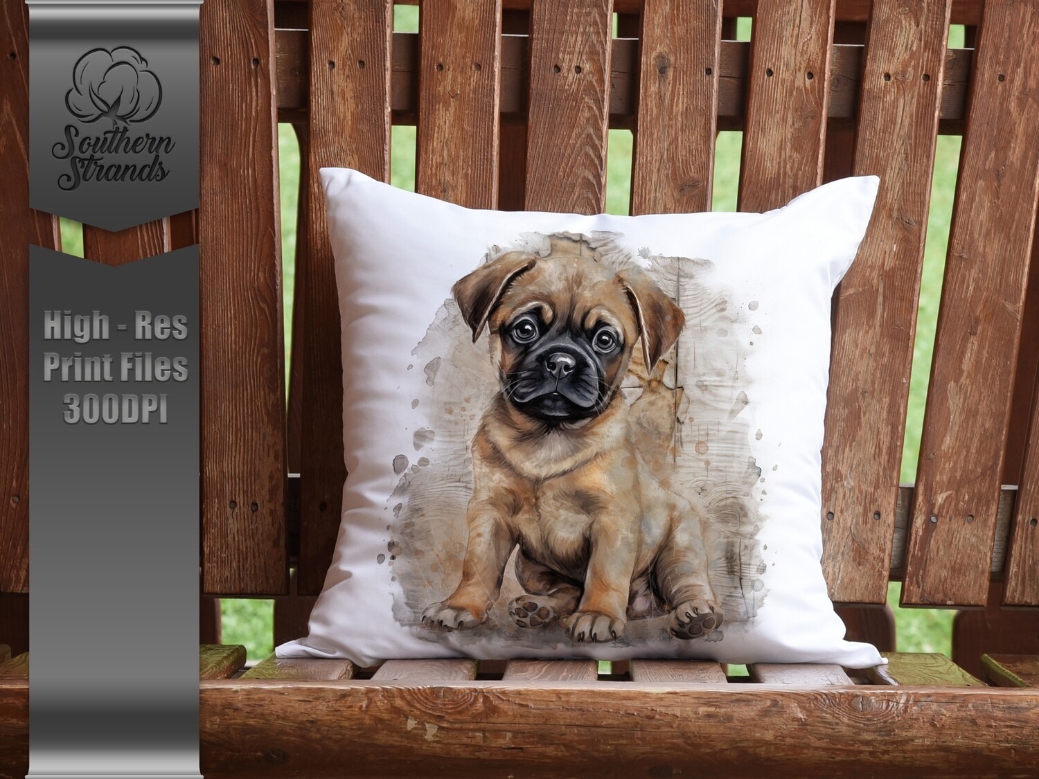 Watercolor Puppy - Pug | DIGITAL DESIGN