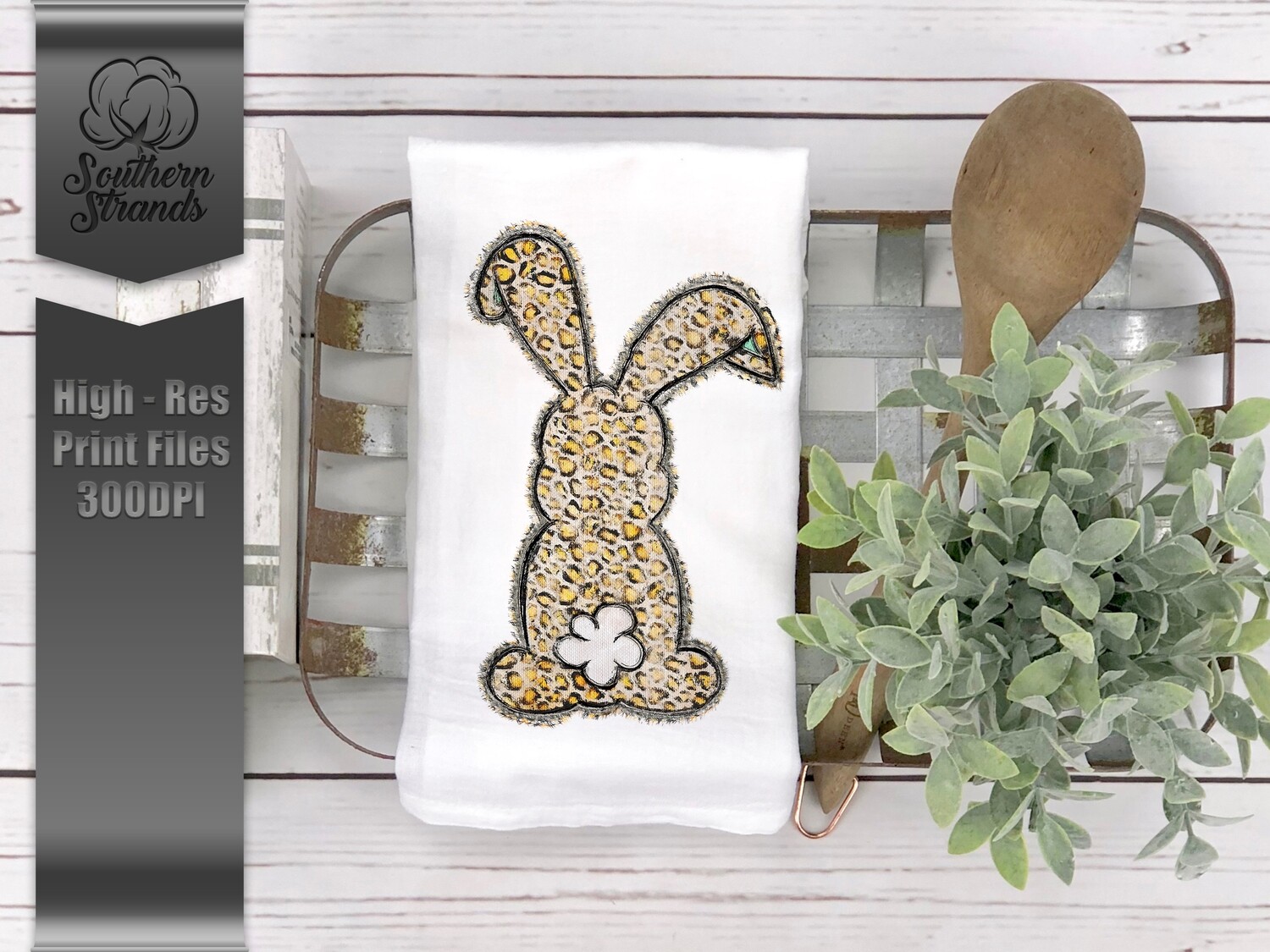 Frazzled and Frayed Leopard Bunny | DIGITAL DESIGN