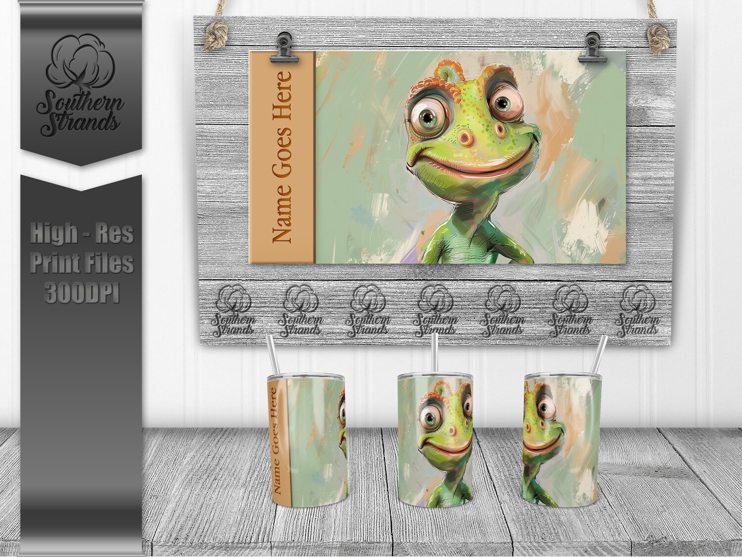 Silly Safari - Chameleon 12oz Kids Sippy | SEAMLESS |  DIGITAL DESIGN