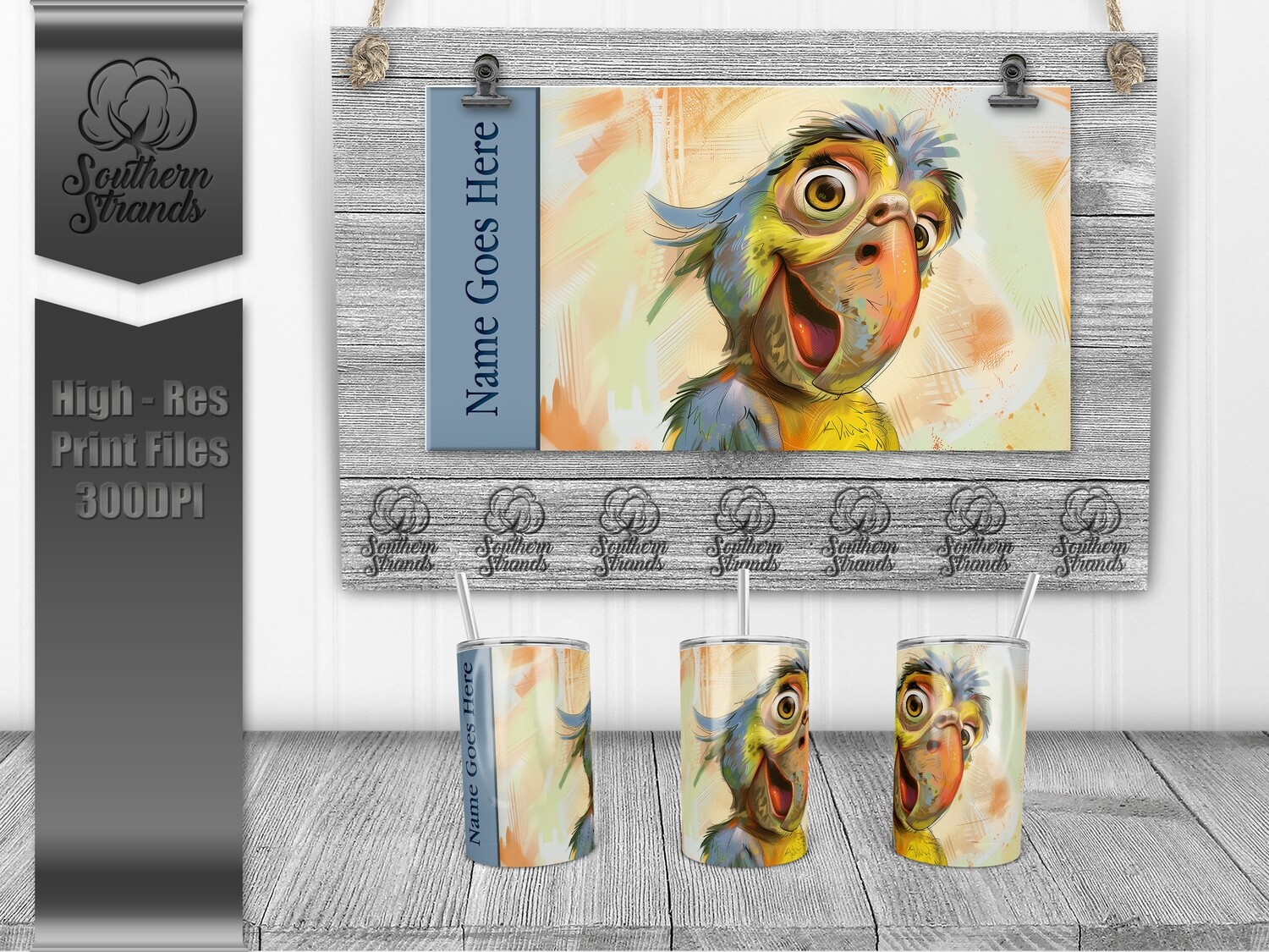 Silly Safari - Parrot 12oz Kids Sippy | SEAMLESS |  DIGITAL DESIGN