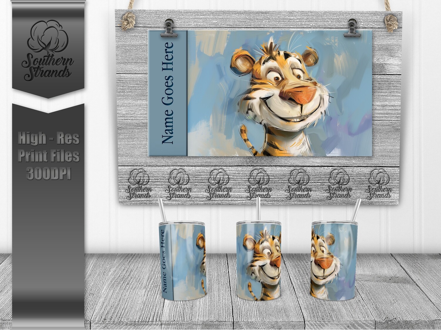 Silly Safari - Tiger 12oz Kids Sippy | SEAMLESS |  DIGITAL DESIGN