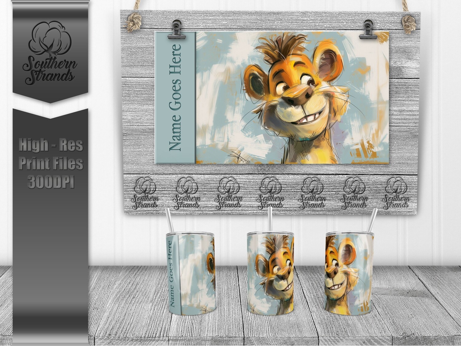 Silly Safari - Lion 12oz Kids Sippy | SEAMLESS |  DIGITAL DESIGN