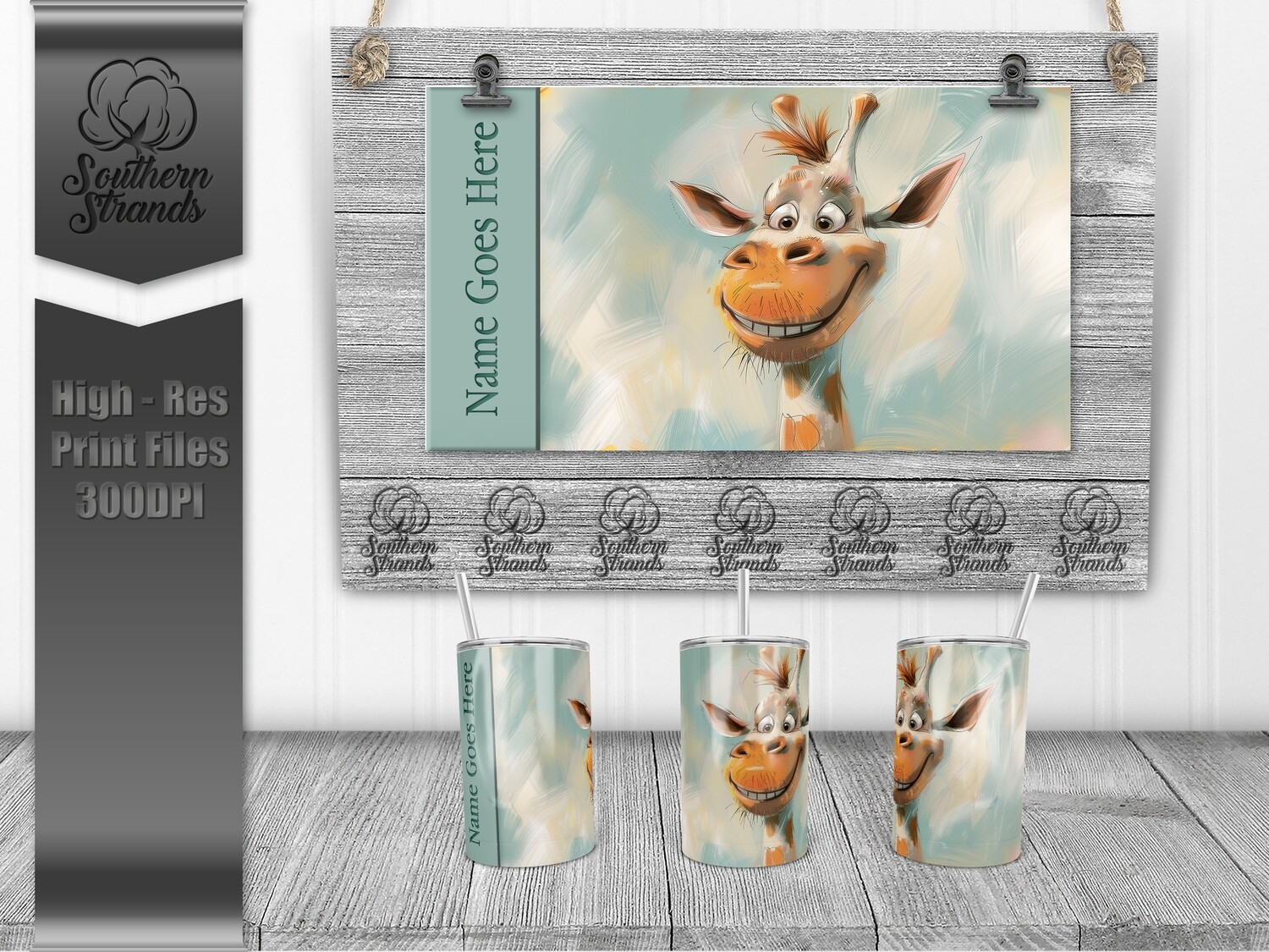 Silly Safari - Giraffe 12oz Kids Sippy | SEAMLESS |  DIGITAL DESIGN