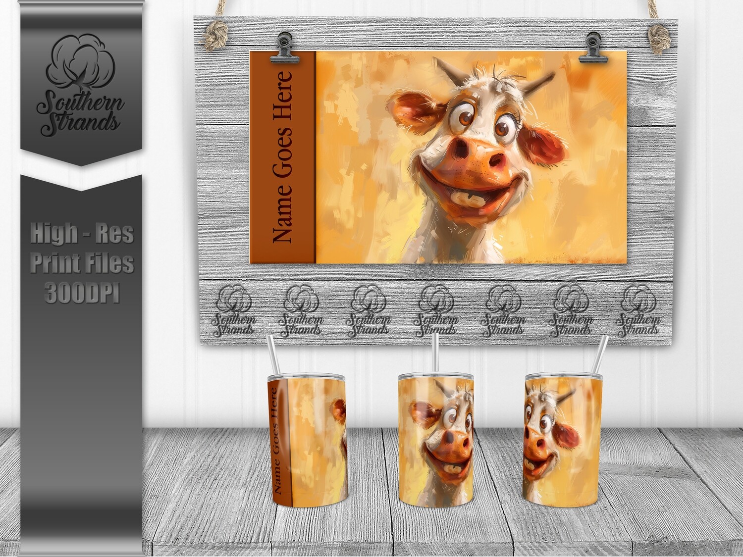 Funny Farm - Cow 12oz Kids Sippy | SEAMLESS |  DIGITAL DESIGN
