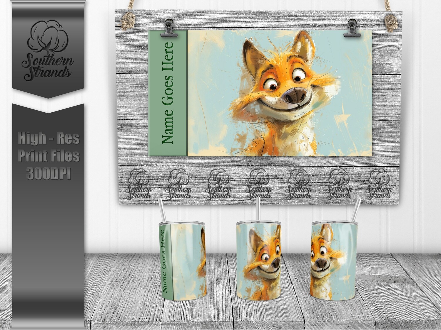 Funny Farm - Fox 12oz Kids Sippy | SEAMLESS |  DIGITAL DESIGN