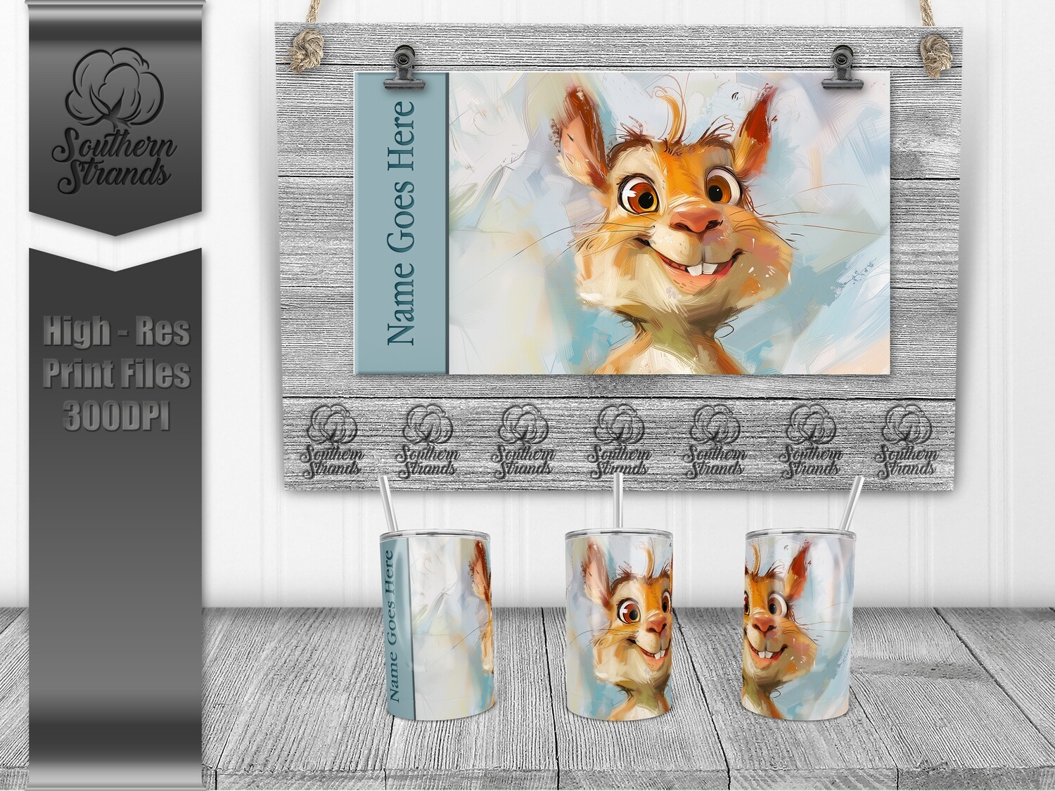 Funny Farm - Squirrel 12oz Kids Sippy | SEAMLESS |  DIGITAL DESIGN
