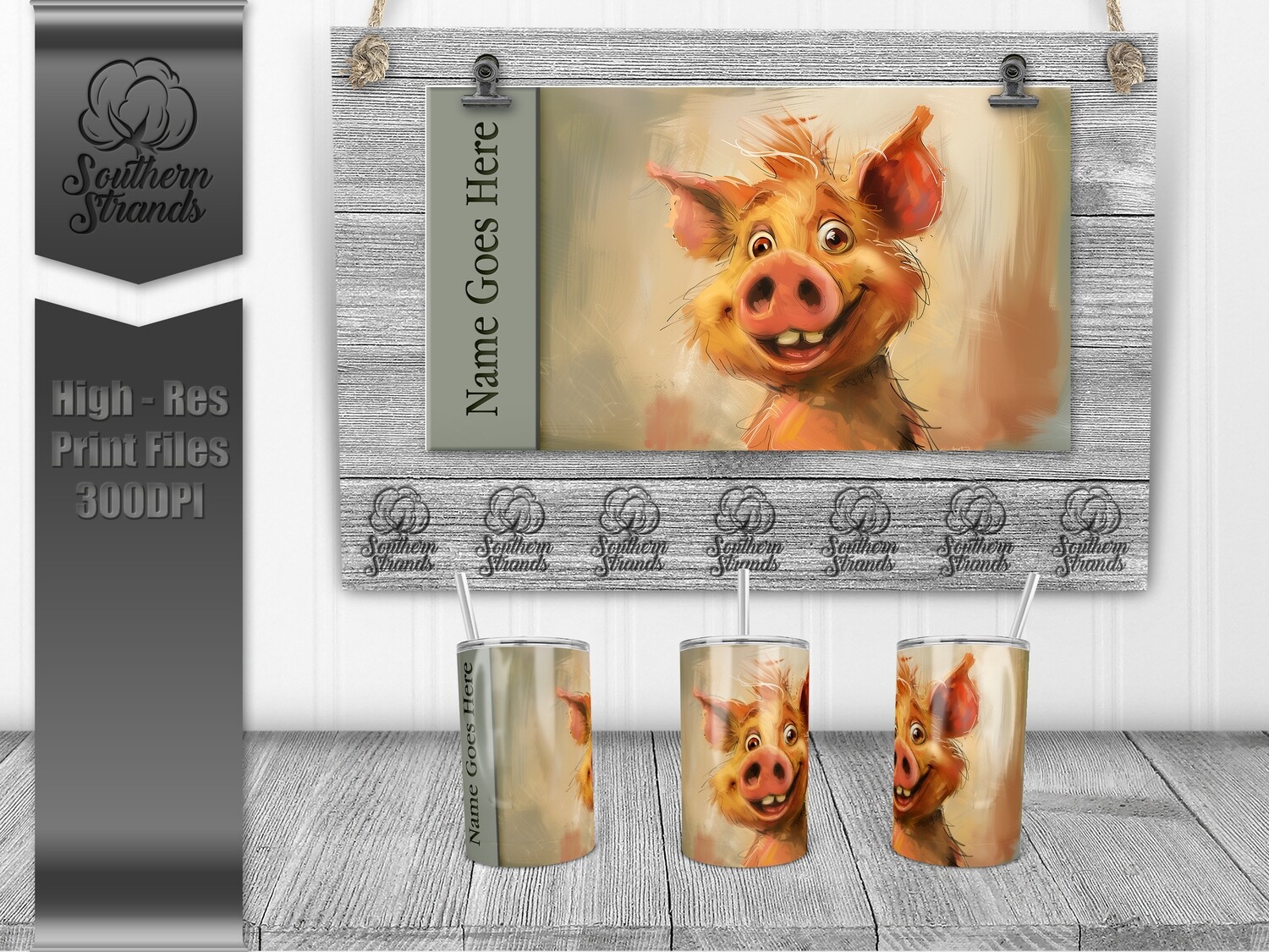 Funny Farm - Pig 12oz Kids Sippy | SEAMLESS |  DIGITAL DESIGN