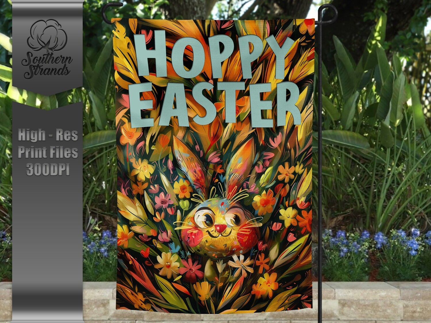 Peek A Boo Bunny - Hoppy Easter - 12x18 |  DIGITAL DESIGN