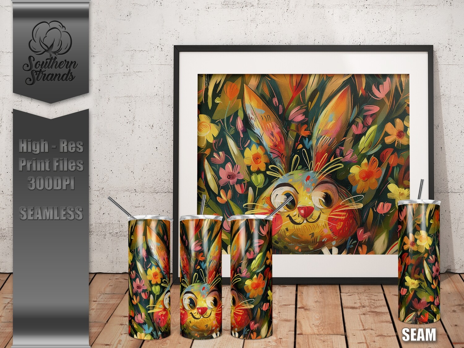 Peek A Boo Bunny - Tumbler 20oz | SEAMLESS |  DIGITAL DESIGN