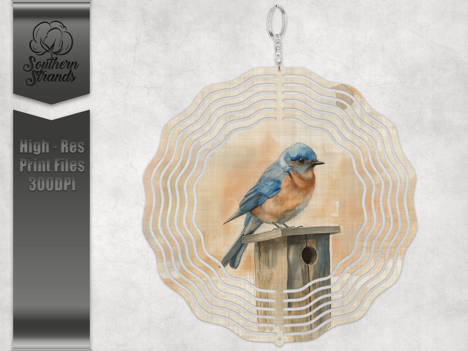 Watercolor Bluebird Wind Spinner | DIGITAL DESIGN