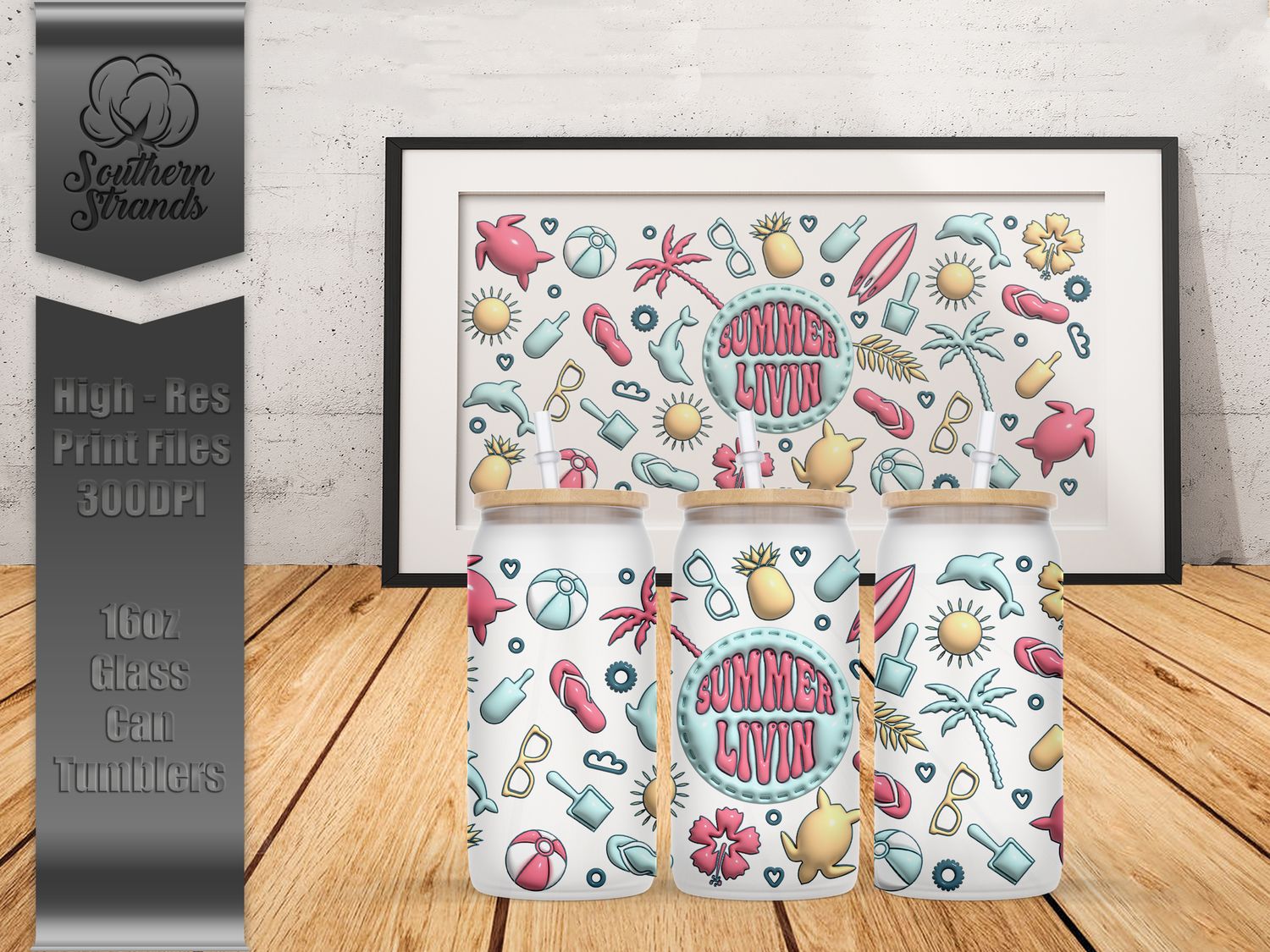 Fun Inflations - Summer Livin Glass Tumbler  | DIGITAL DESIGN