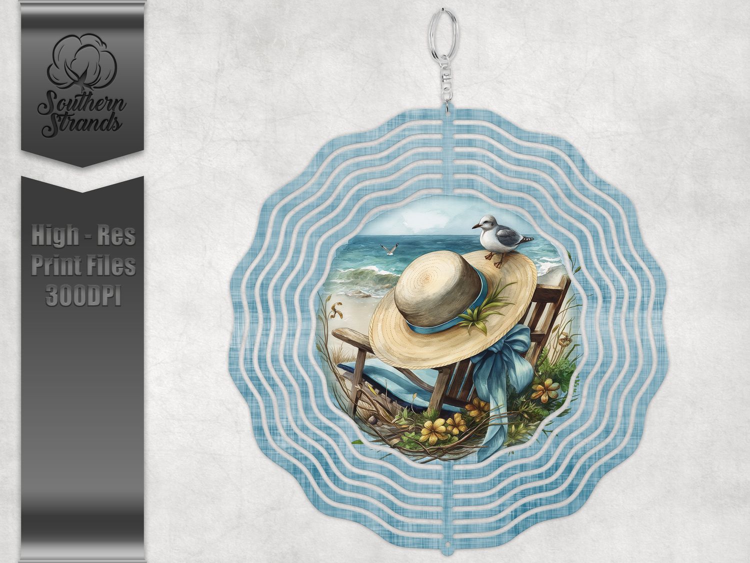 A Day at the Beach - Blue -  Wind Spinner | DIGITAL DESIGN