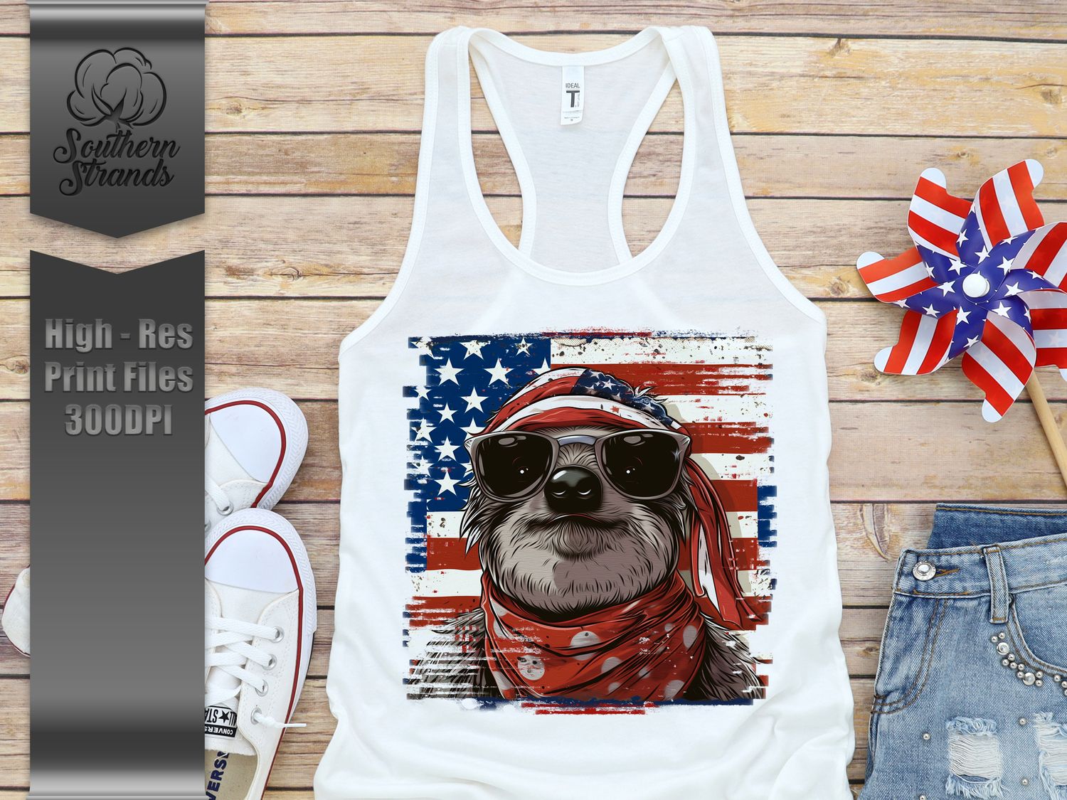 Red White and Blue Sloth 1 | DIGITAL DESIGN