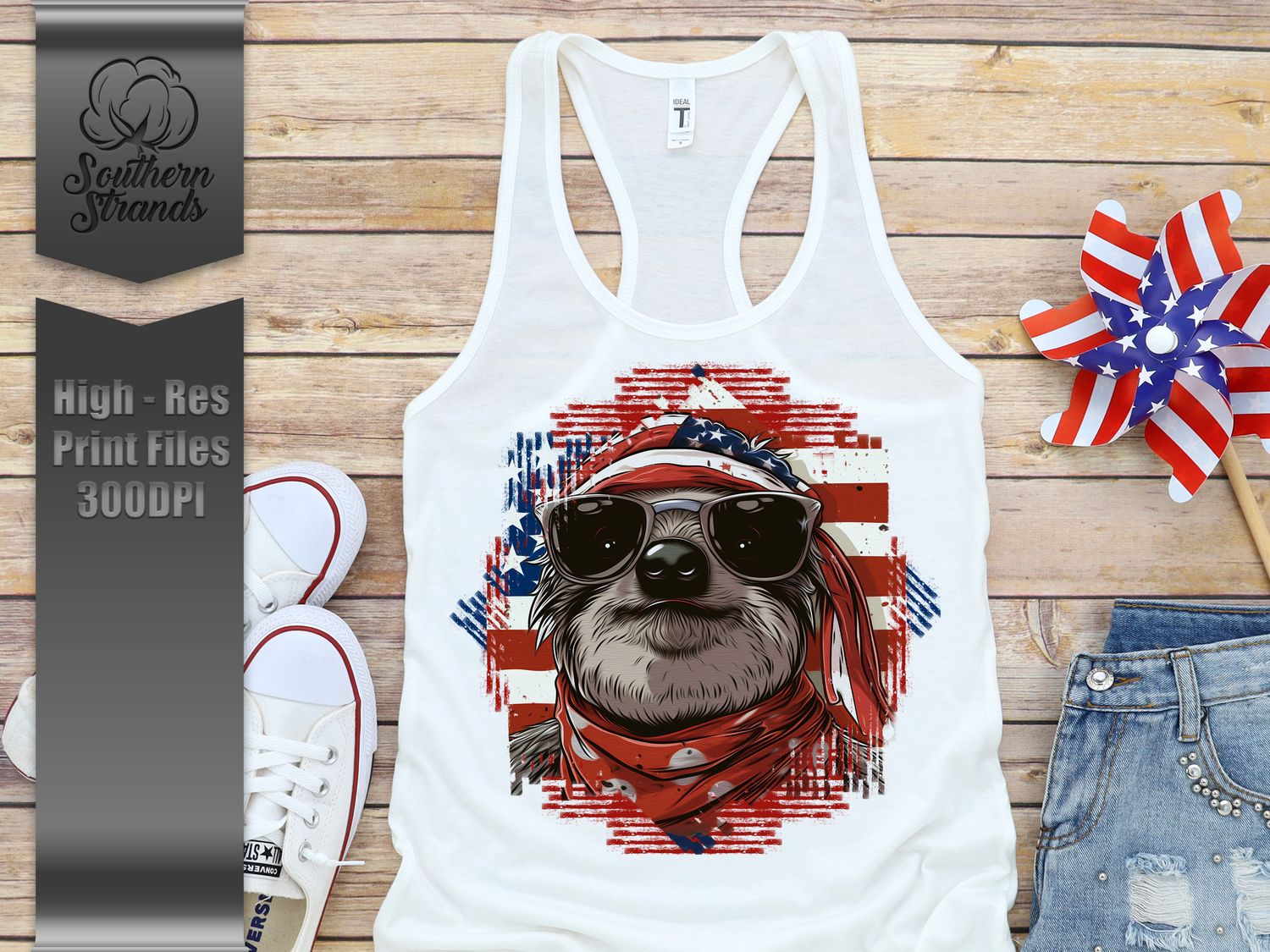 Red White and Blue Sloth 2 | DIGITAL DESIGN