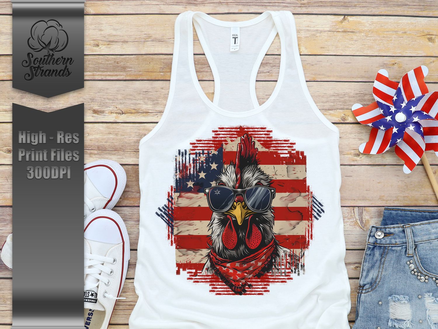 Red White and Blue Chicken 2 | DIGITAL DESIGN