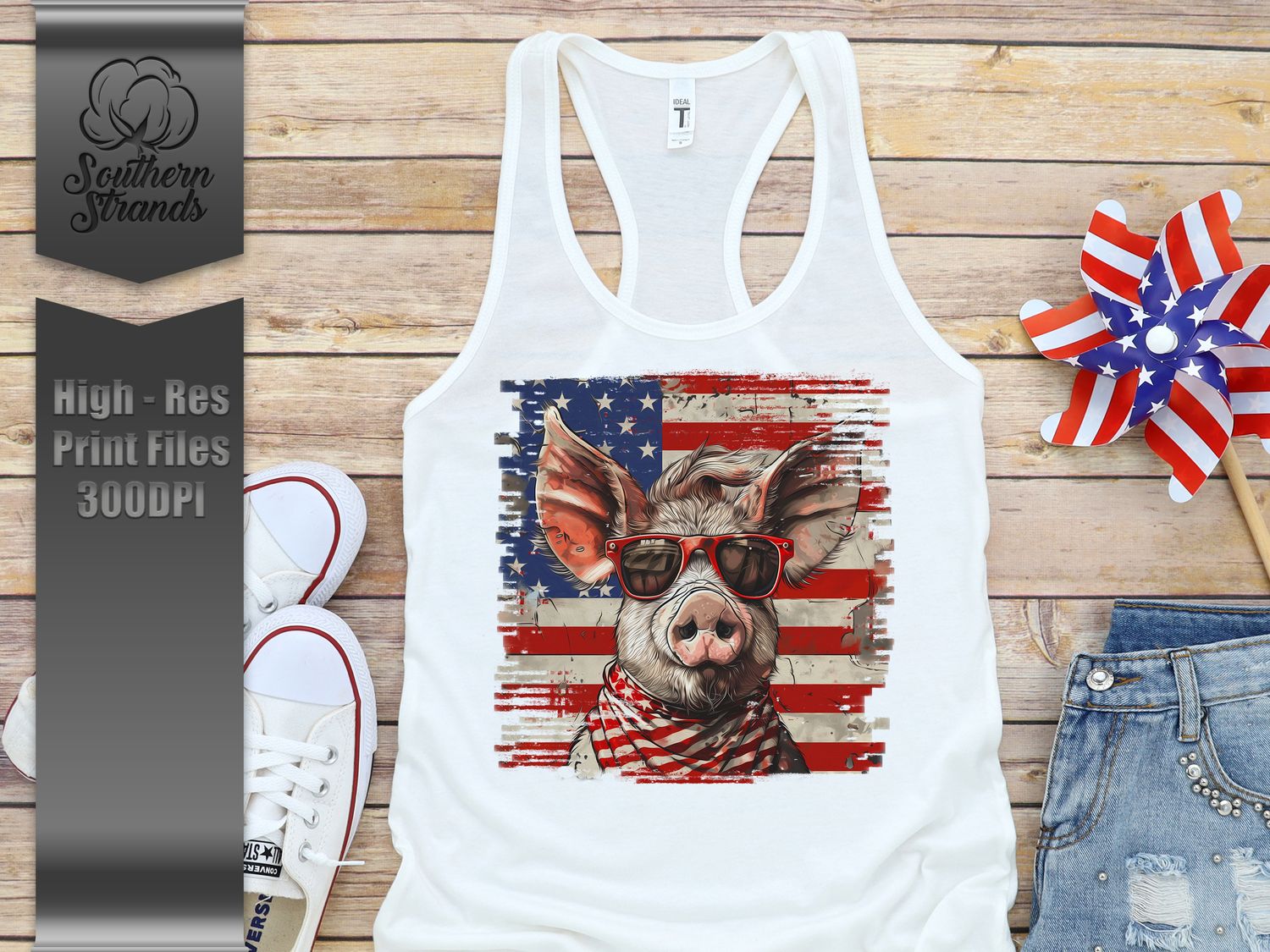 Red White and Blue Pig 1 | DIGITAL DESIGN