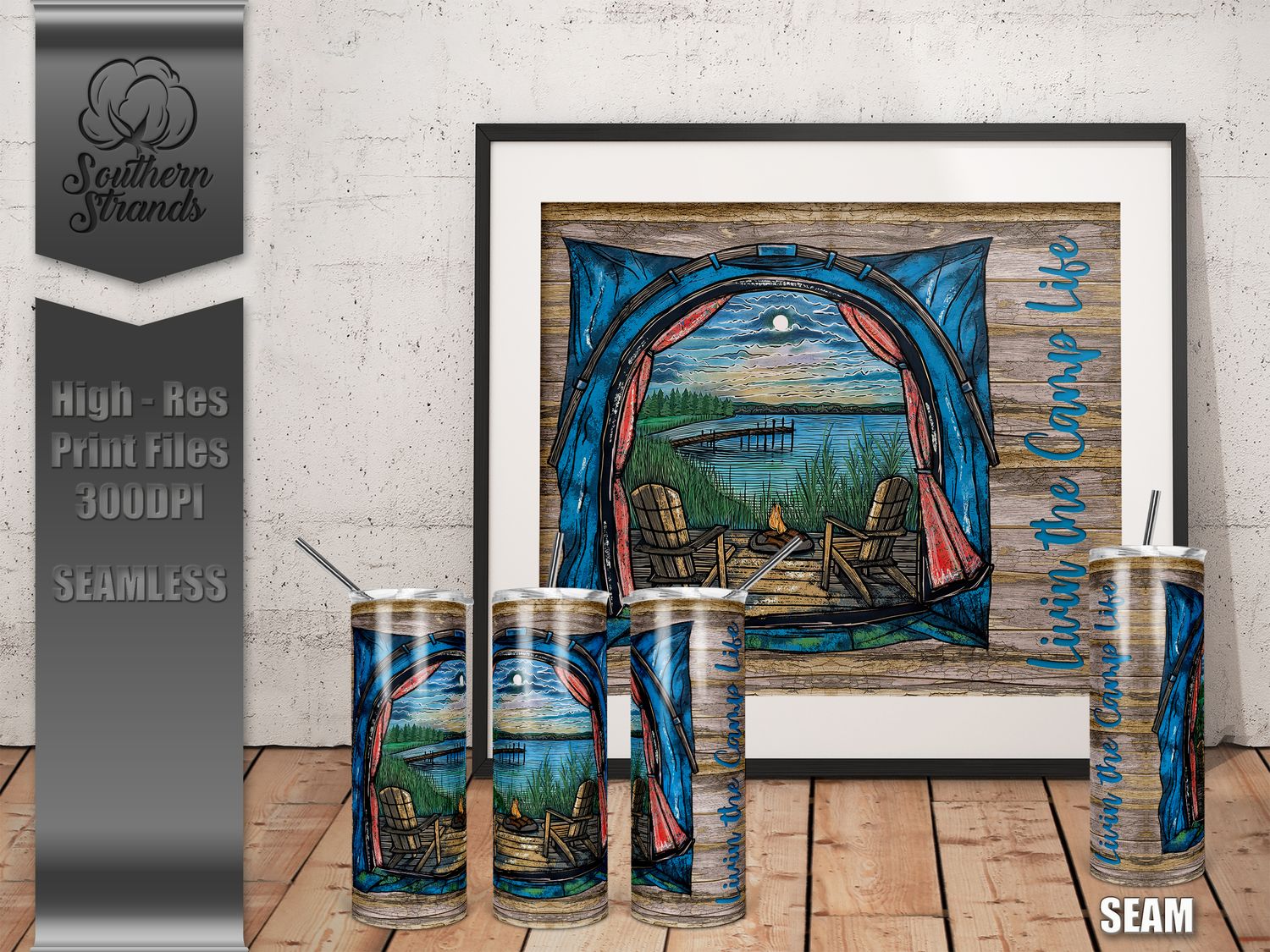 Livin the Camp Life 20oz Tumbler | SEAMLESS |  DIGITAL DESIGN