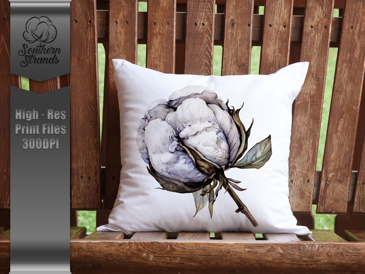 Watercolor Bold Flowers - Cotton |  DIGITAL DESIGN