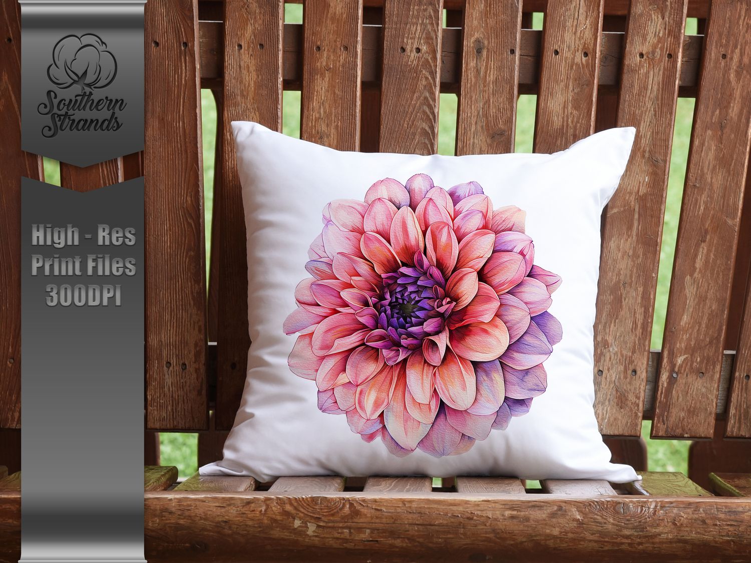 Watercolor Bold Flowers - Dahlia |  DIGITAL DESIGN