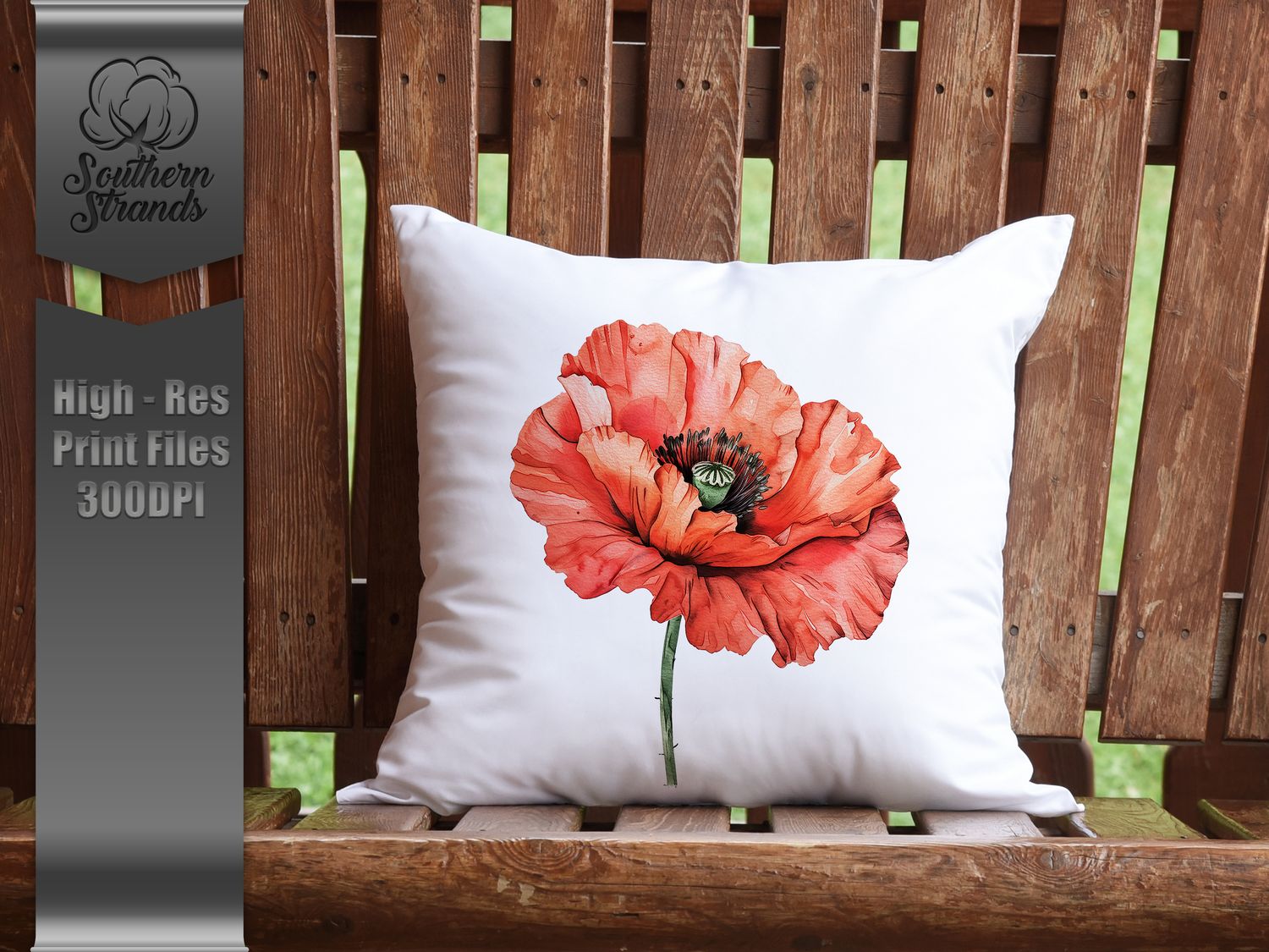 Watercolor Bold Flowers - Poppy |  DIGITAL DESIGN