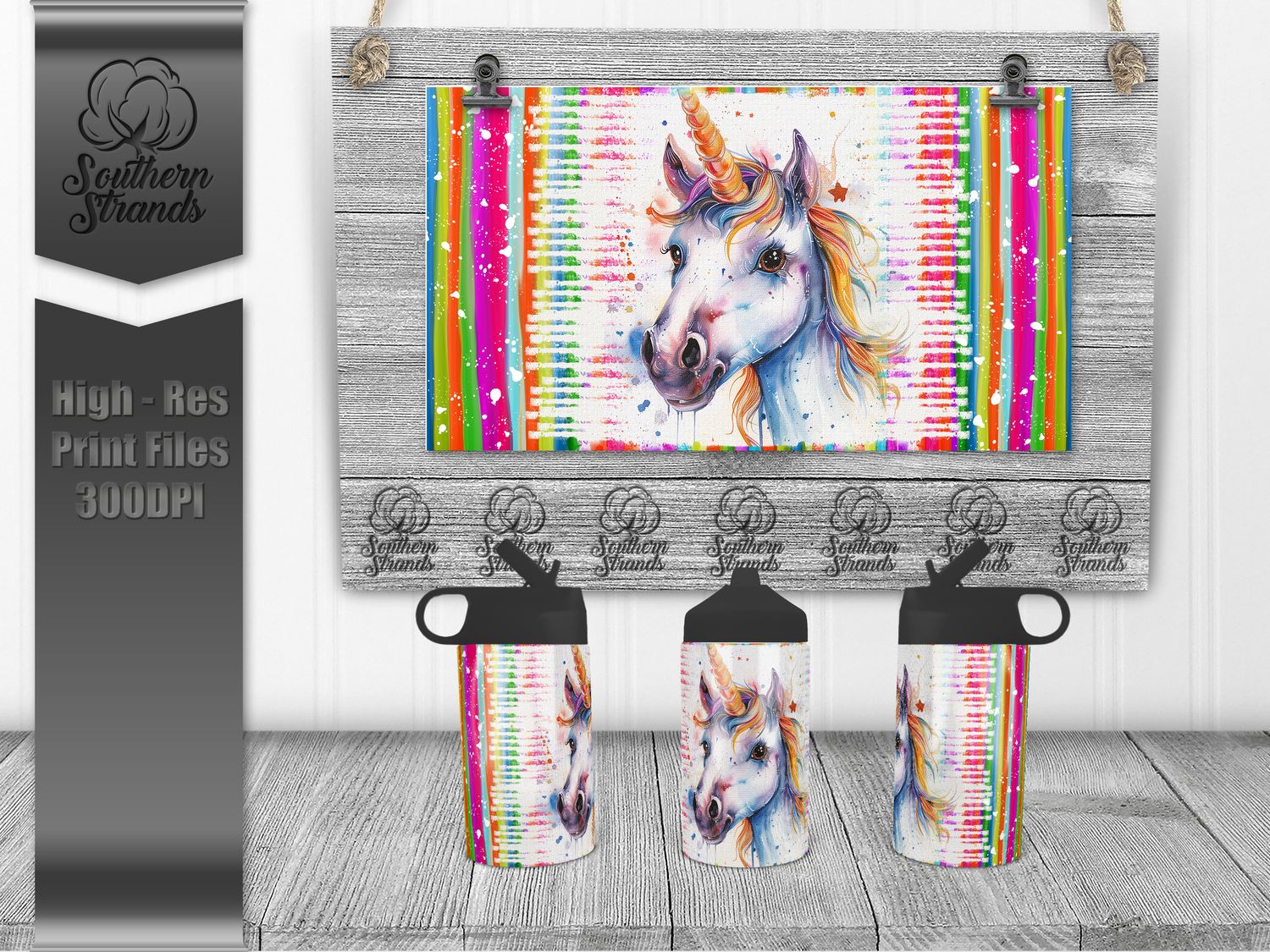 Watercolor Animals - Unicorn 12oz Kids Sippy - Hydro | SEAMLESS |  DIGITAL DESIGN
