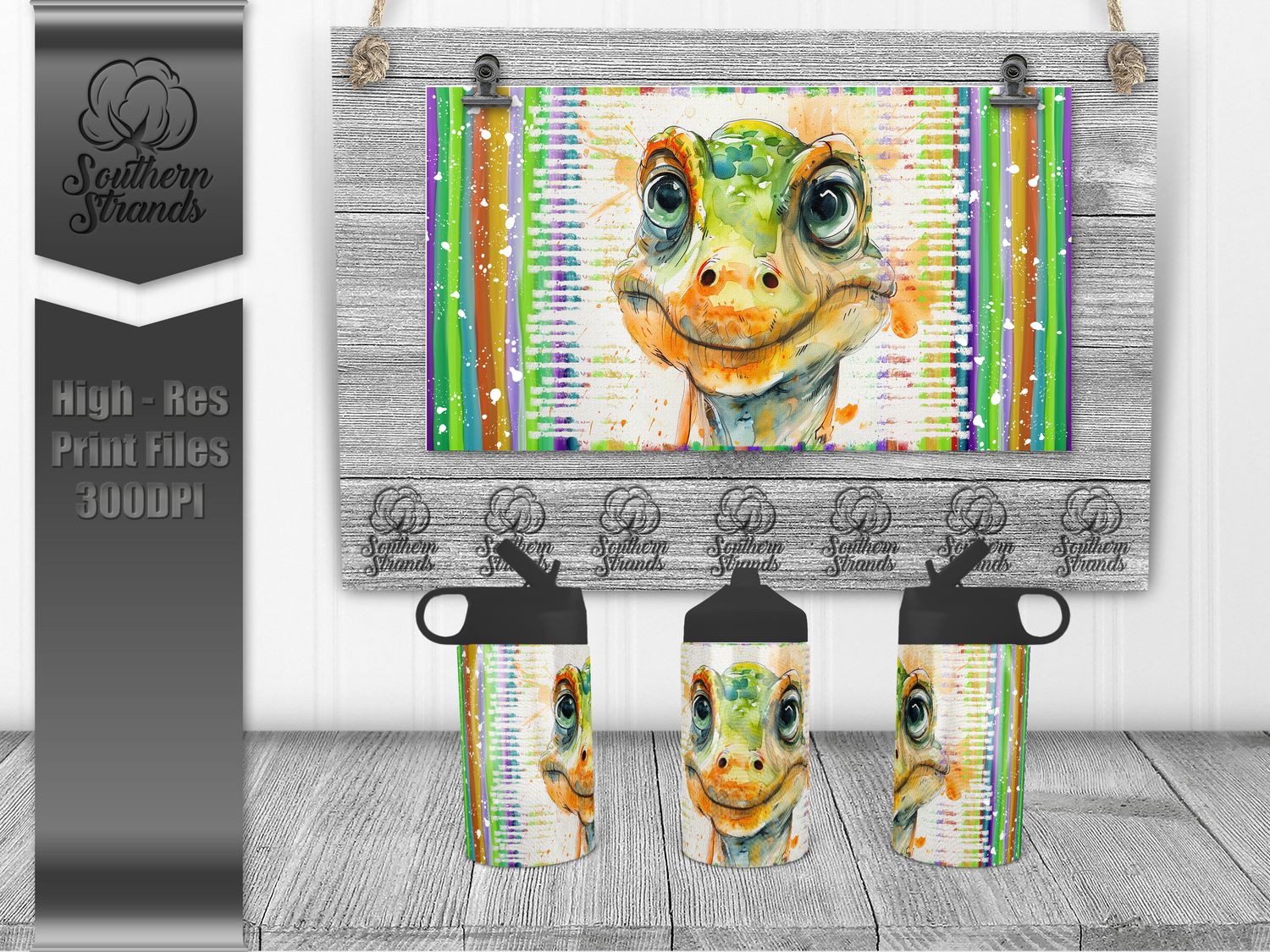 Watercolor Animals - Dino 12oz Kids Sippy - Hydro | SEAMLESS |  DIGITAL DESIGN