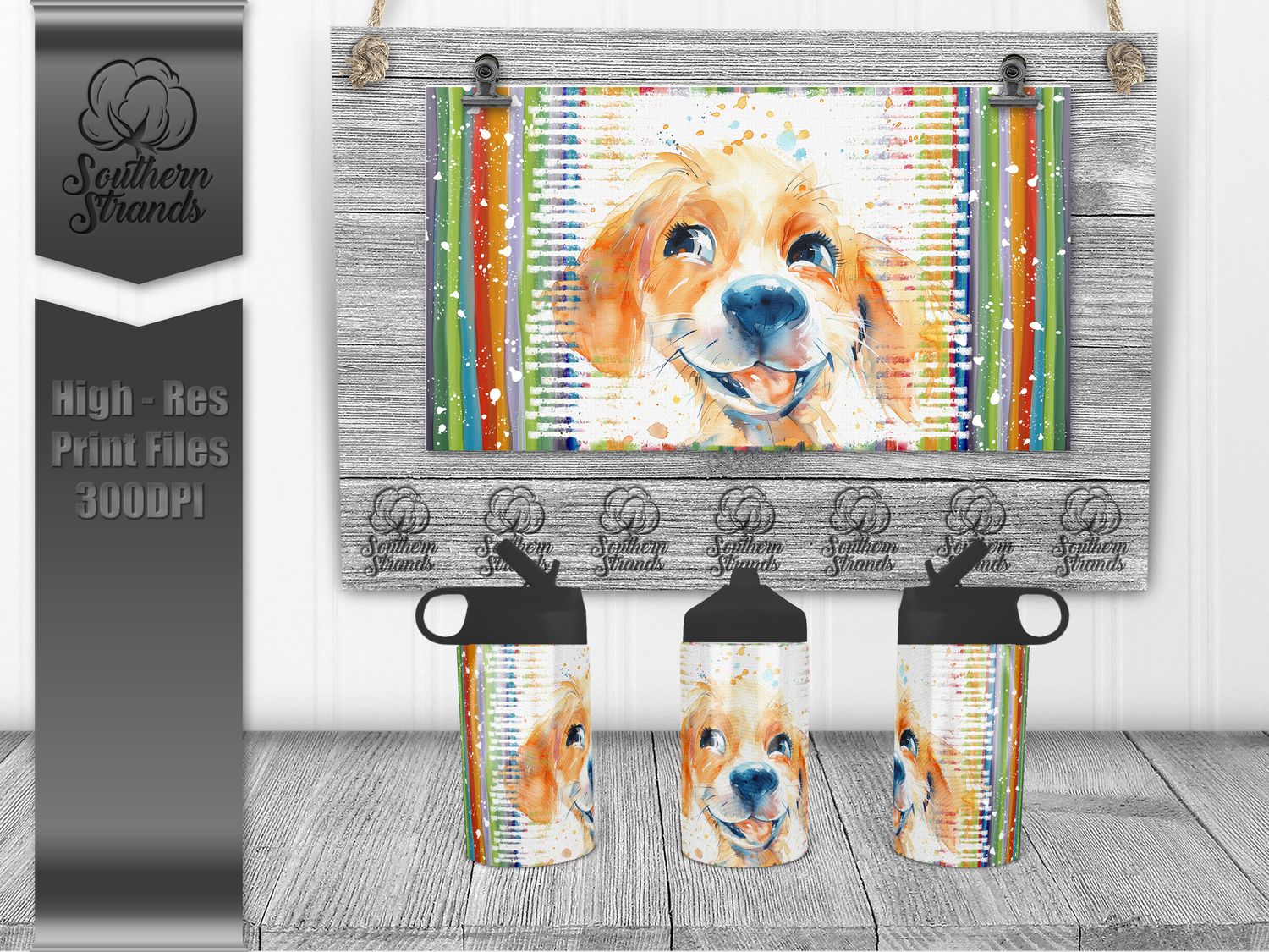 Watercolor Animals - Dog 12oz Kids Sippy - Hydro | SEAMLESS |  DIGITAL DESIGN