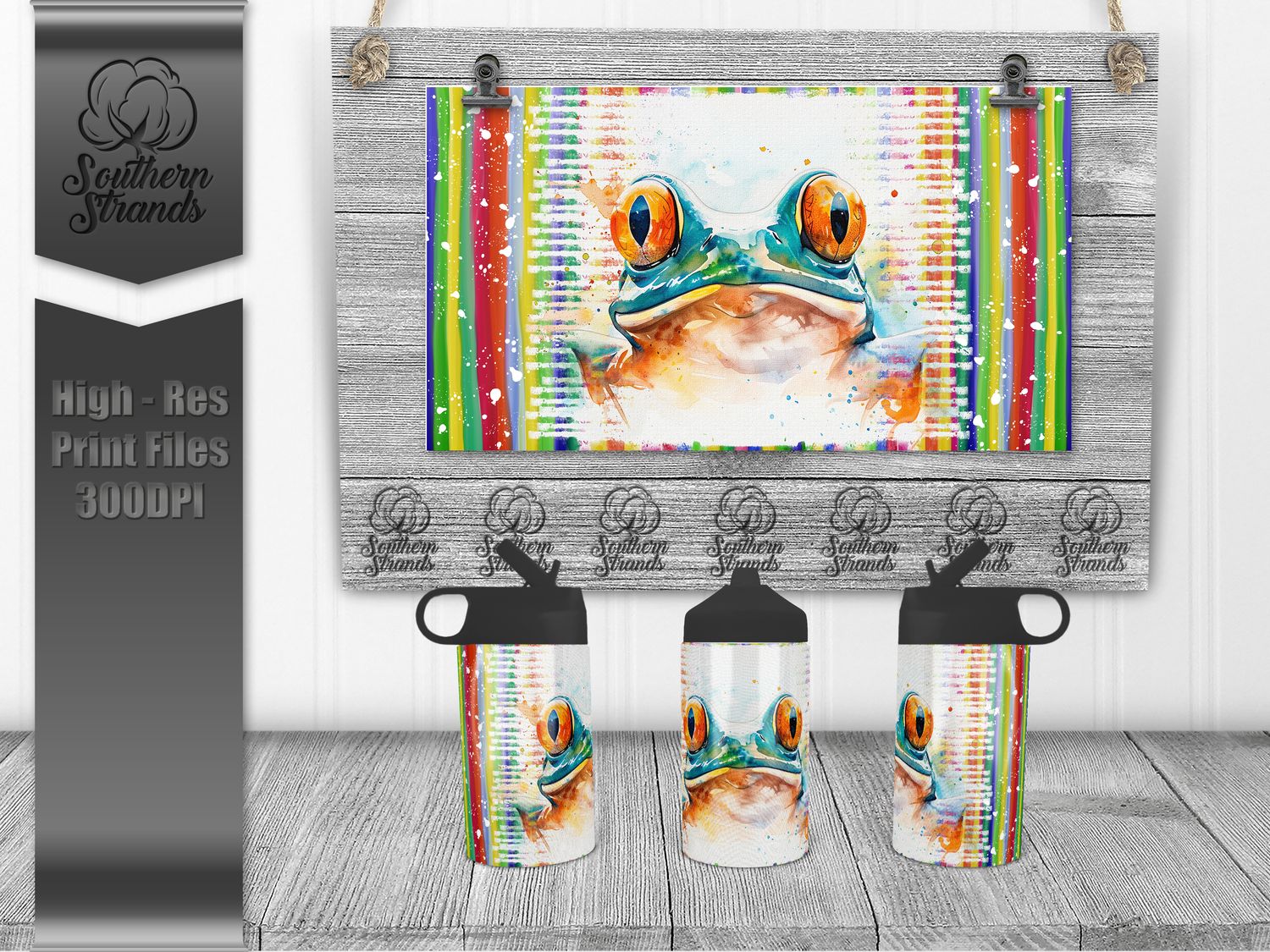 Watercolor Animals - Frog 12oz Kids Sippy - Hydro | SEAMLESS |  DIGITAL DESIGN