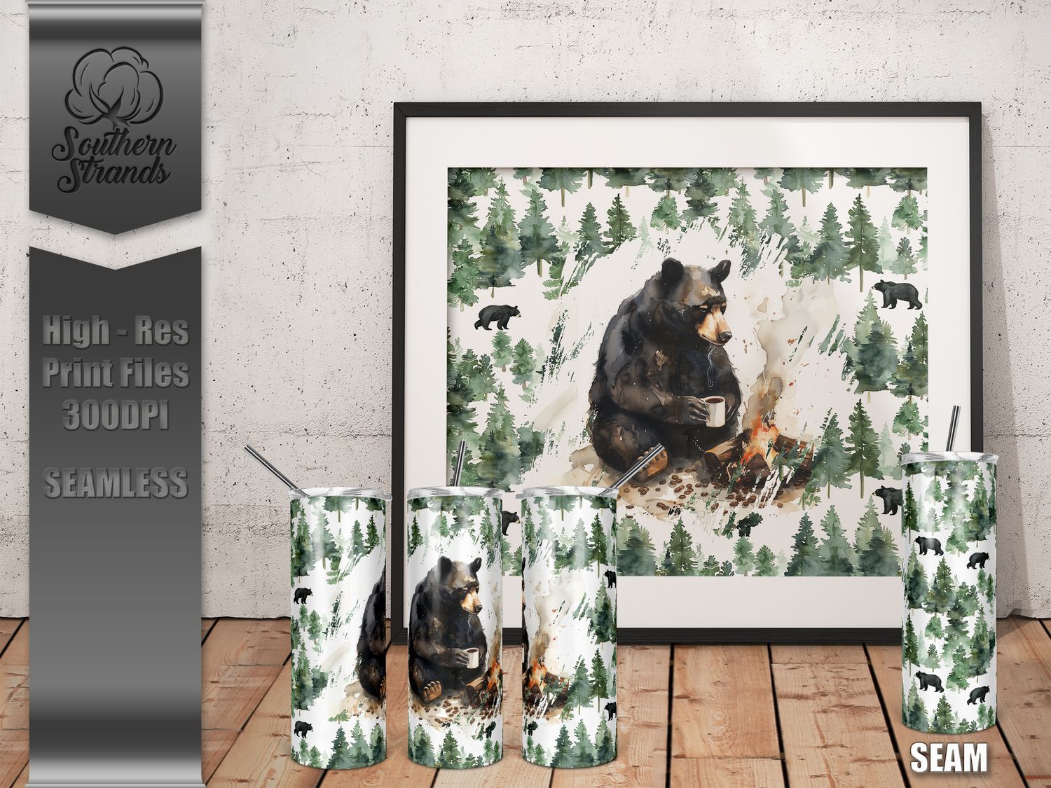 Coffee Bear 20oz Tumbler | SEAMLESS |  DIGITAL DESIGN