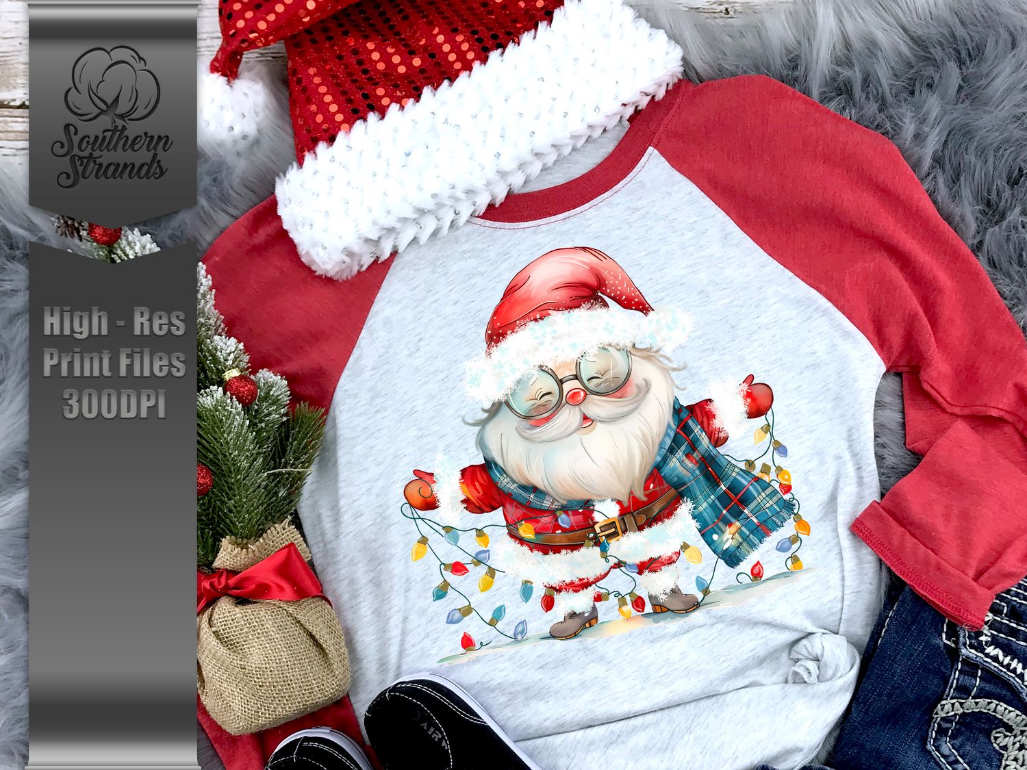 Painted Santa with Lights |  DIGITAL DESIGN