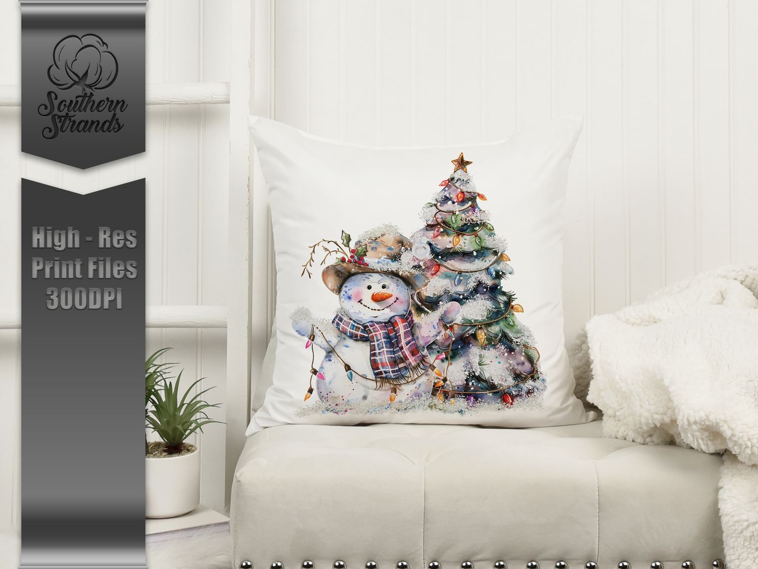 Painted Snowman with Colored Lights |  DIGITAL DESIGN