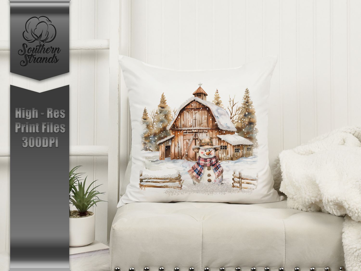 Watercolor Country Snowman |  DIGITAL DESIGN