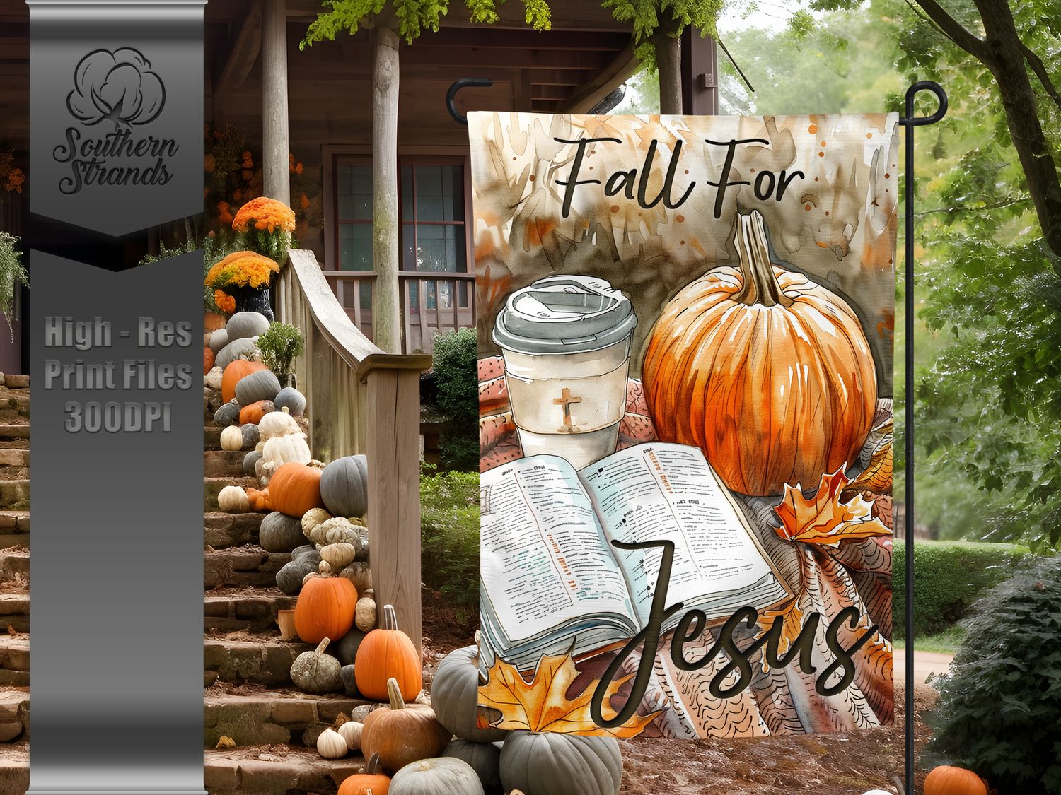 Fall For Jesus - FALL FOR JESUS - Garden Flag - 12x18 |  DIGITAL DESIGN