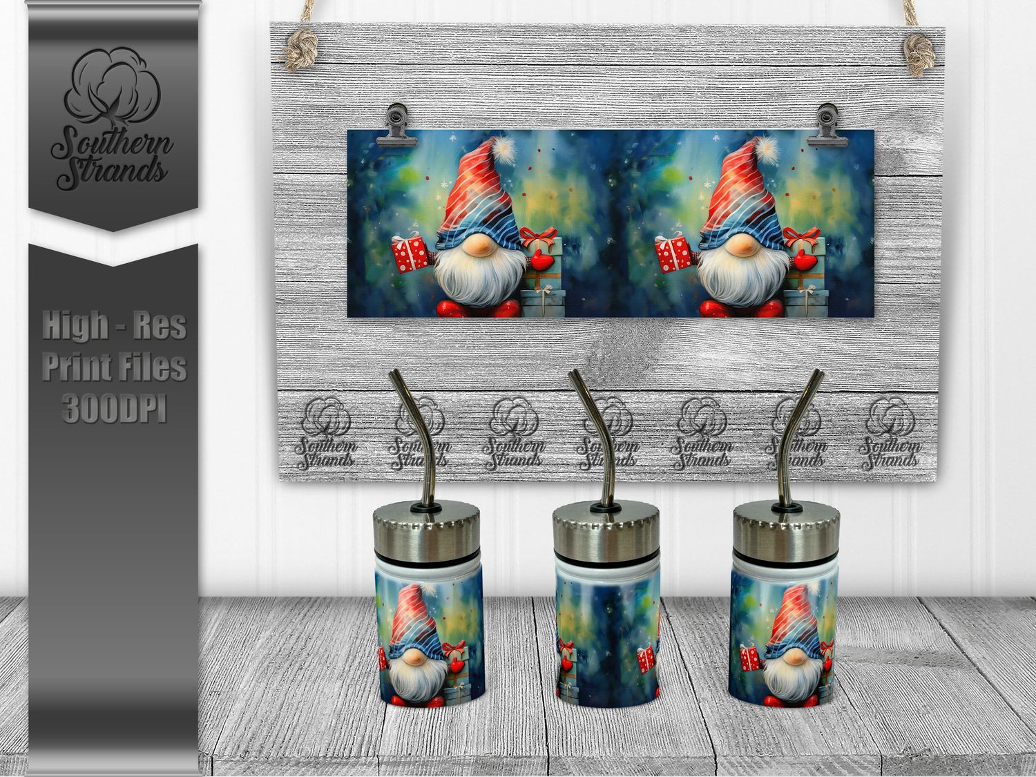 Christmas Gnome with Gifts - 4oz TINY Tumbler | SEAMLESS |  DIGITAL DESIGN