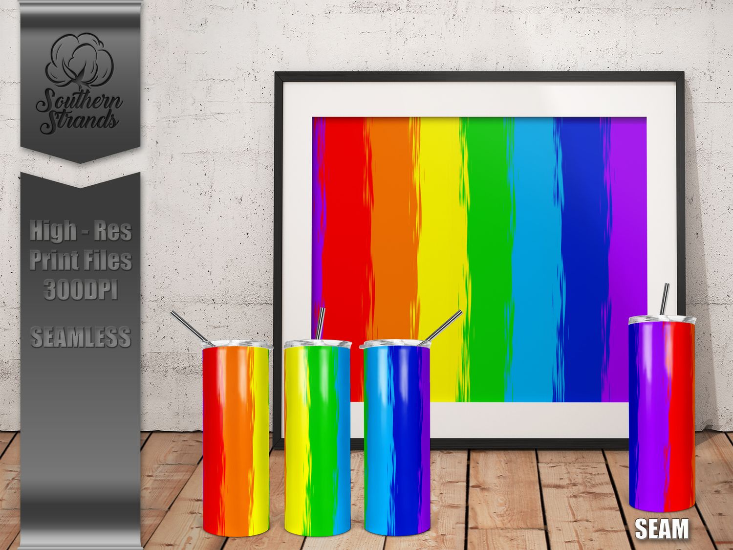 Grunge Blur Rainbow Stripes 20oz Tumbler | SEAMLESS |  DIGITAL DESIGN