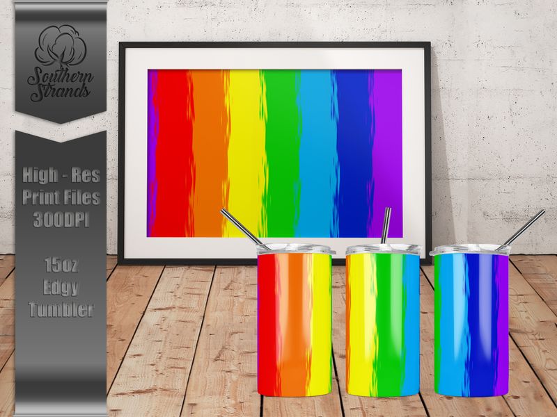 Grunge Blur RainbowStripes 15oz Tumbler | SEAMLESS |  DIGITAL DESIGN