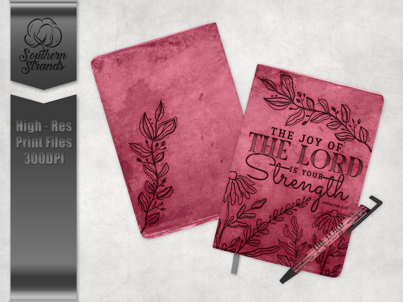 The Joy of the Lord - Pink Floral - Journal and Pen Set | 3 Sizes |  DIGITAL DESIGN