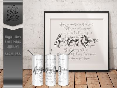 Amazing Grace Typography 20oz Tumbler | SEAMLESS |  DIGITAL DESIGN