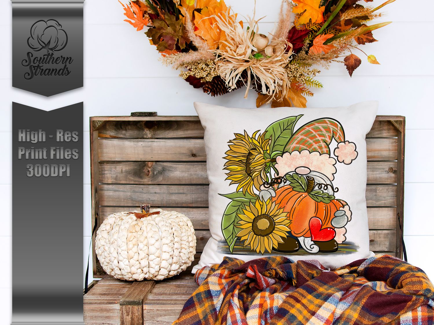 Pumpkin Gnome with Sunflowers |  DIGITAL DESIGN