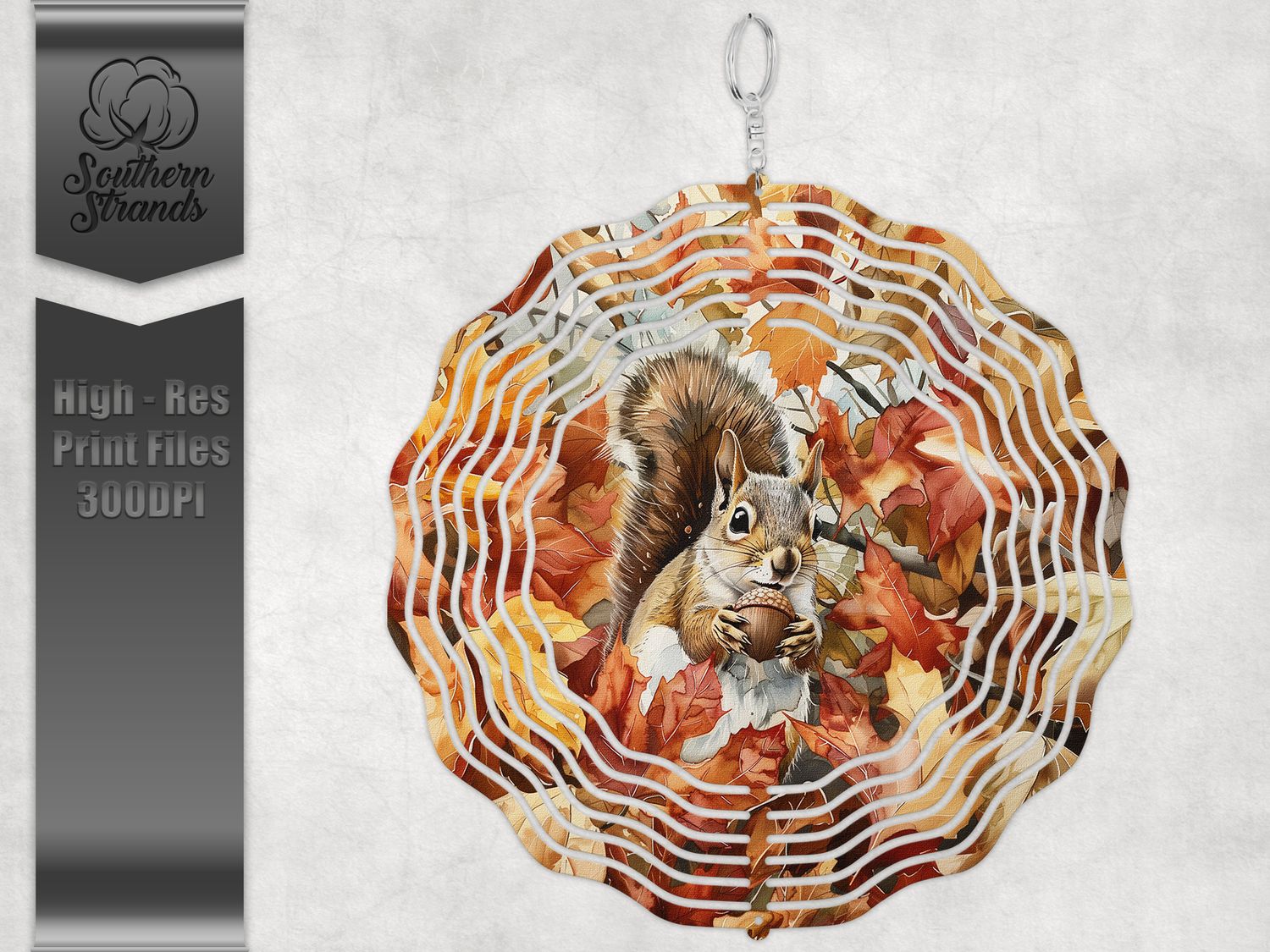 Fall Painted Squirrel -  Wind Spinner | DIGITAL DESIGN
