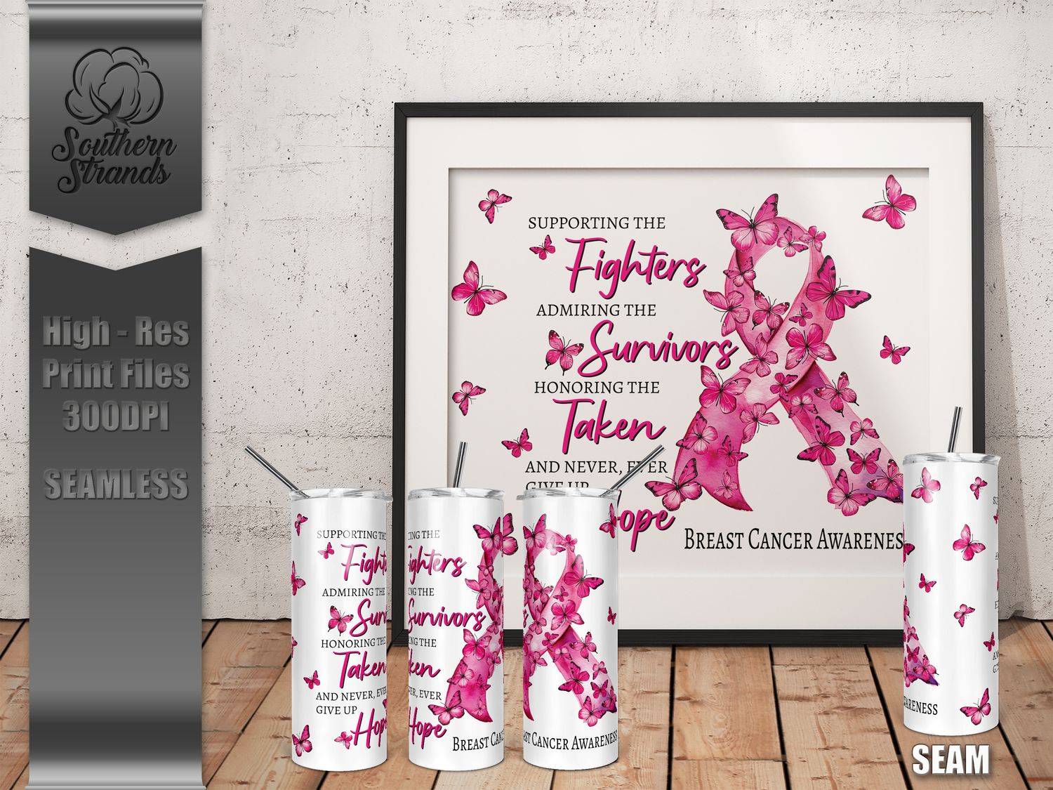 Cancer Ribbon Butterflies 20oz Tumbler | DIGITAL DESIGN