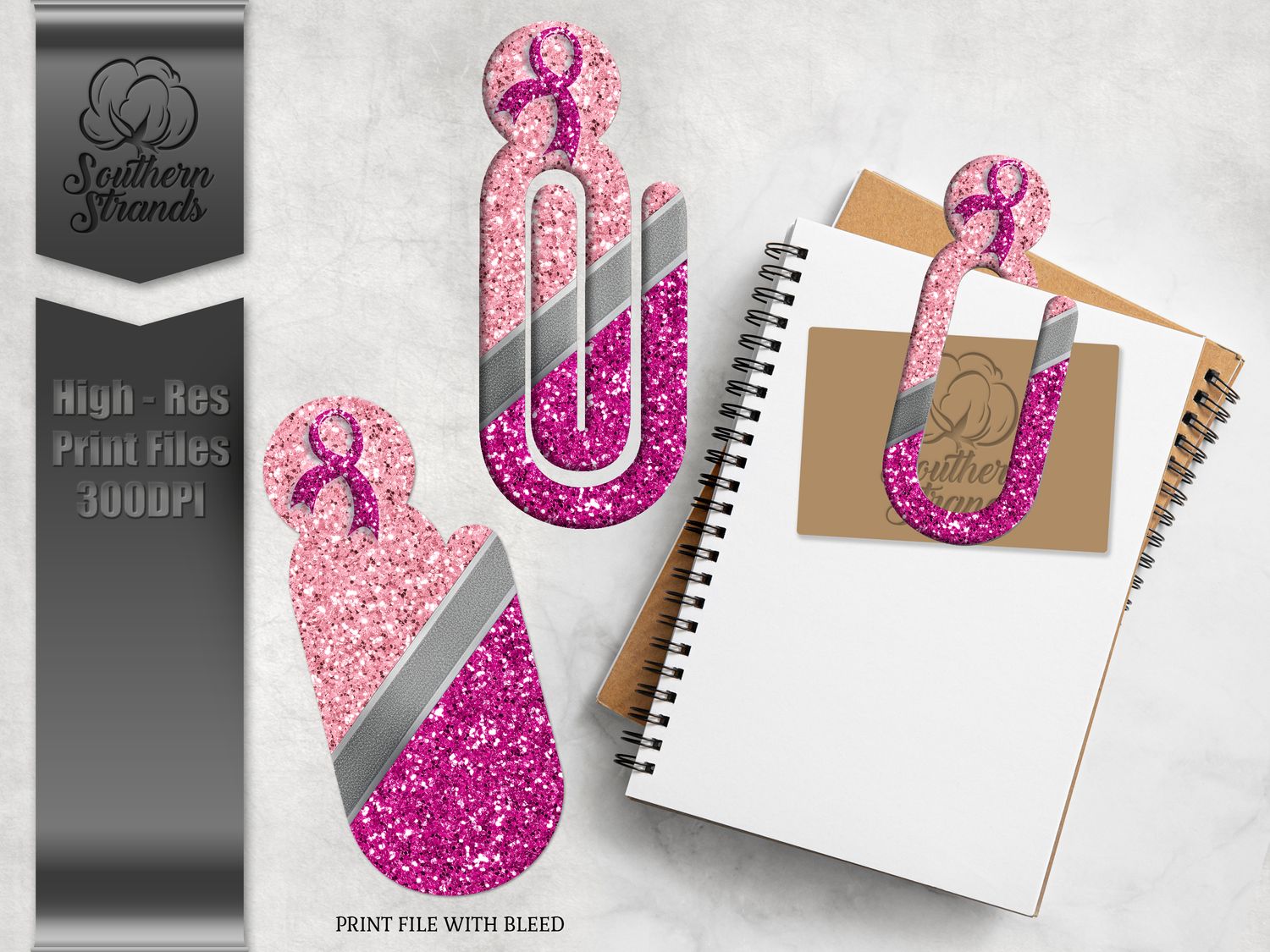 Breast Cancer Awareness Paperclips - Basic With Circle Top - Cancer Ribbon - DIGITAL DESIGN