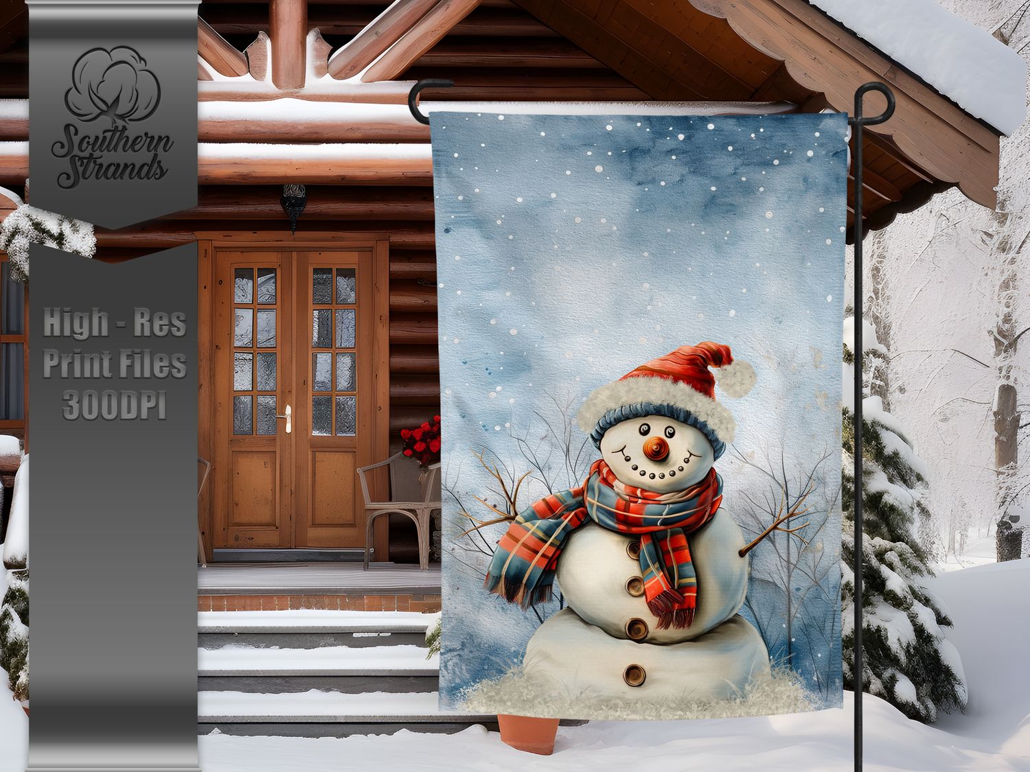 Scarf Season Snowman - Garden Flag - 12x18 |  DIGITAL DESIGN